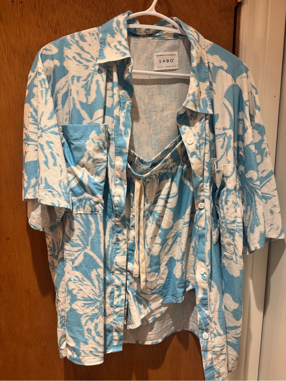 Sabo Blue & White Floral Women's Pantsuit